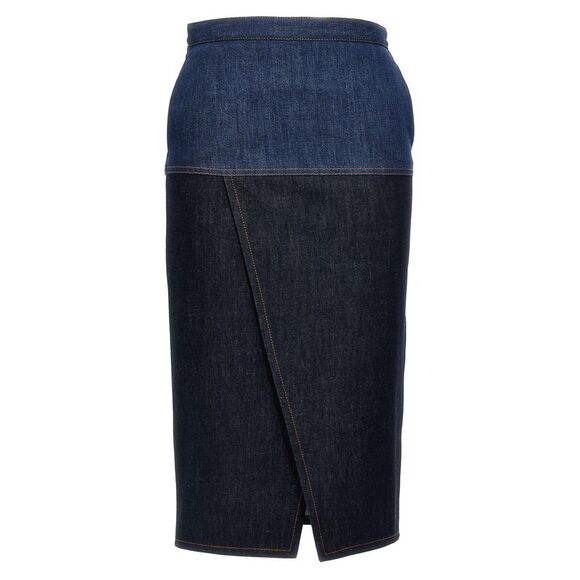 FENDI Bicolor denim skirt